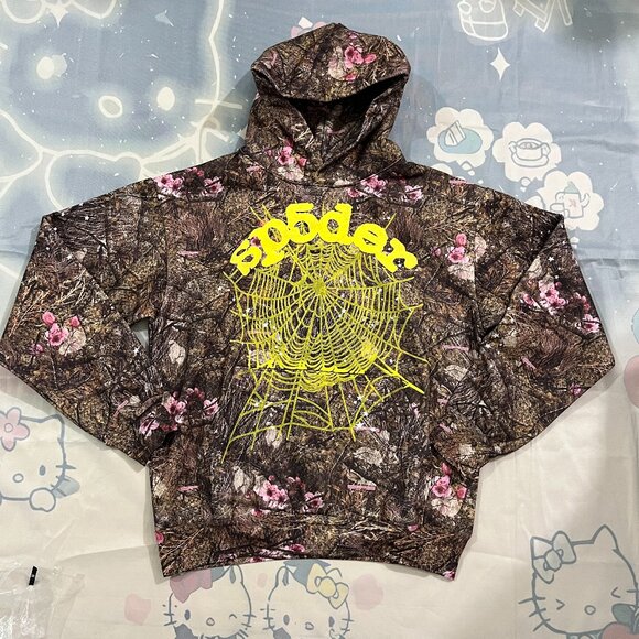 Sp5der Floral Camo Print Hoodie - Picture 1 of 7